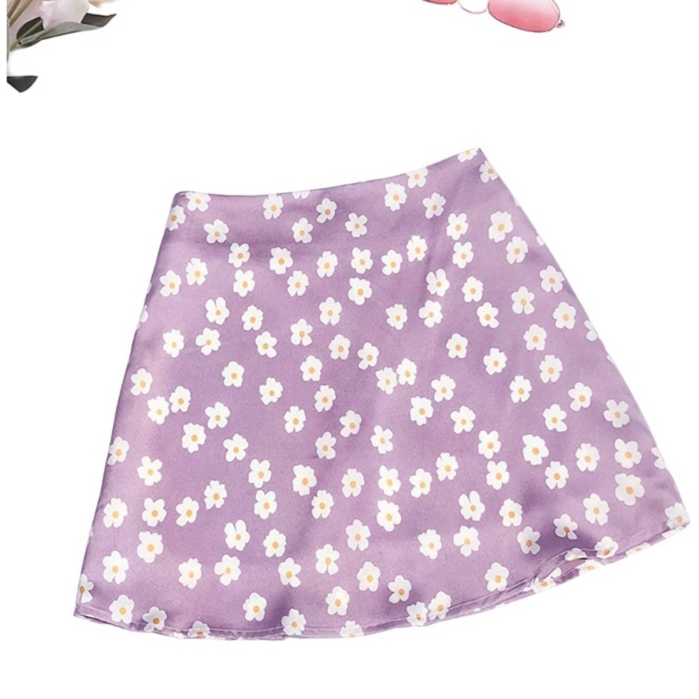 Purple floral skirt